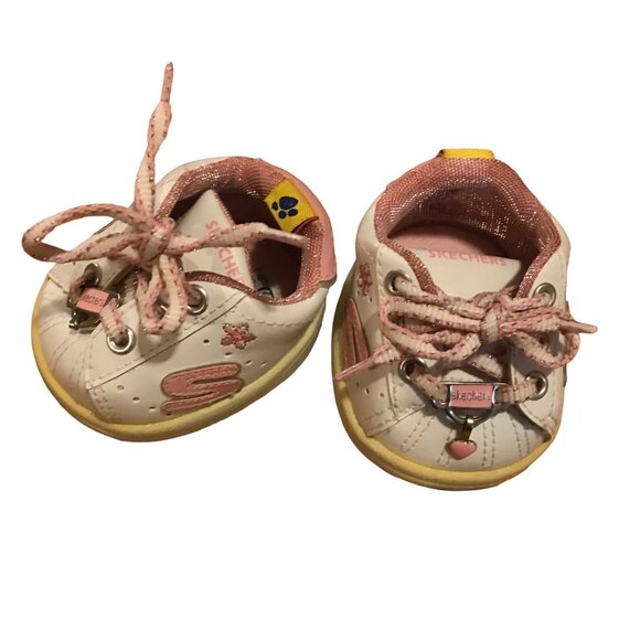 Build-A-Bear Sketcher Sneakers With Heart Charm Pink & White - Picture 1 of 6